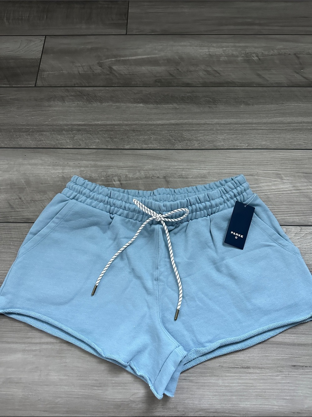 Parke x Target Light Blue Mid-Rise Pull on  Athletic Shorts with Drawstring NWT